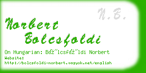 norbert bolcsfoldi business card